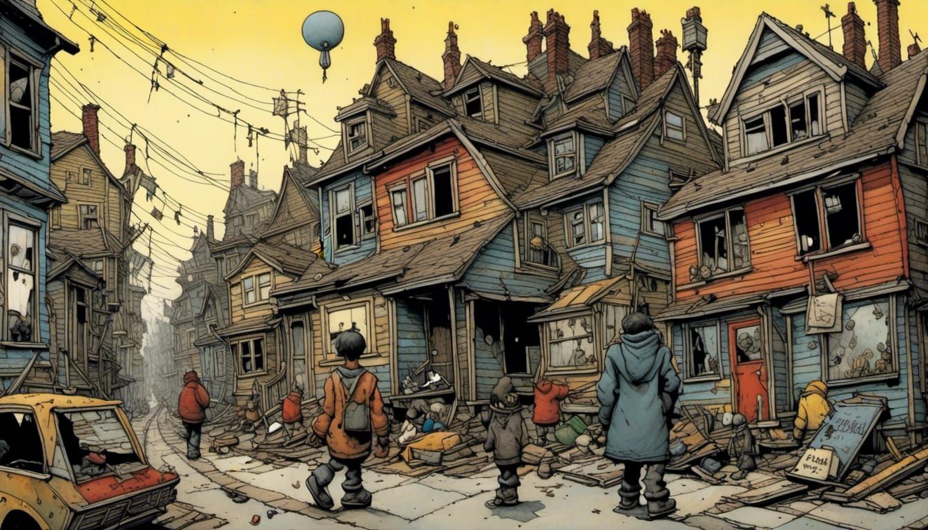 Melancholy Slum Town Masterpiece: 2000s Aesthetic