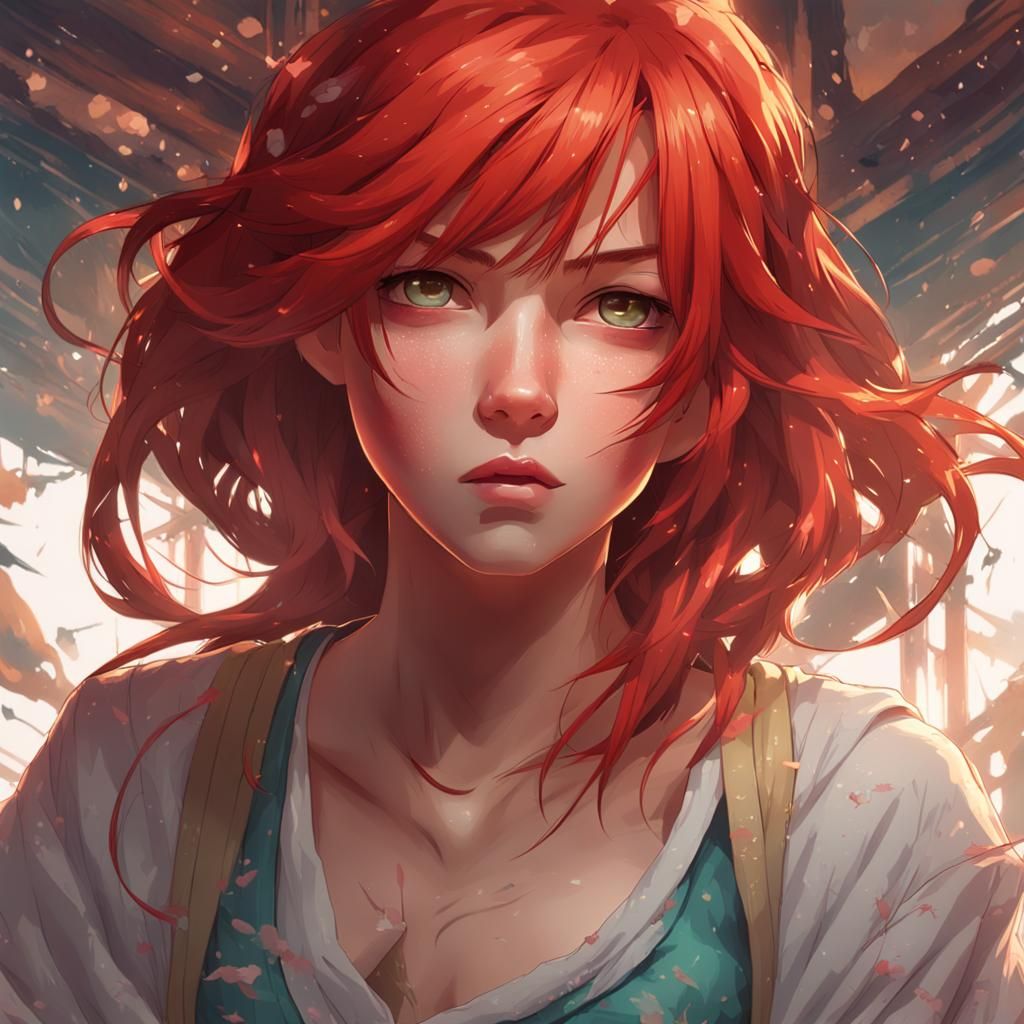 Manga Girl Portrait in Hyperdetailed Style