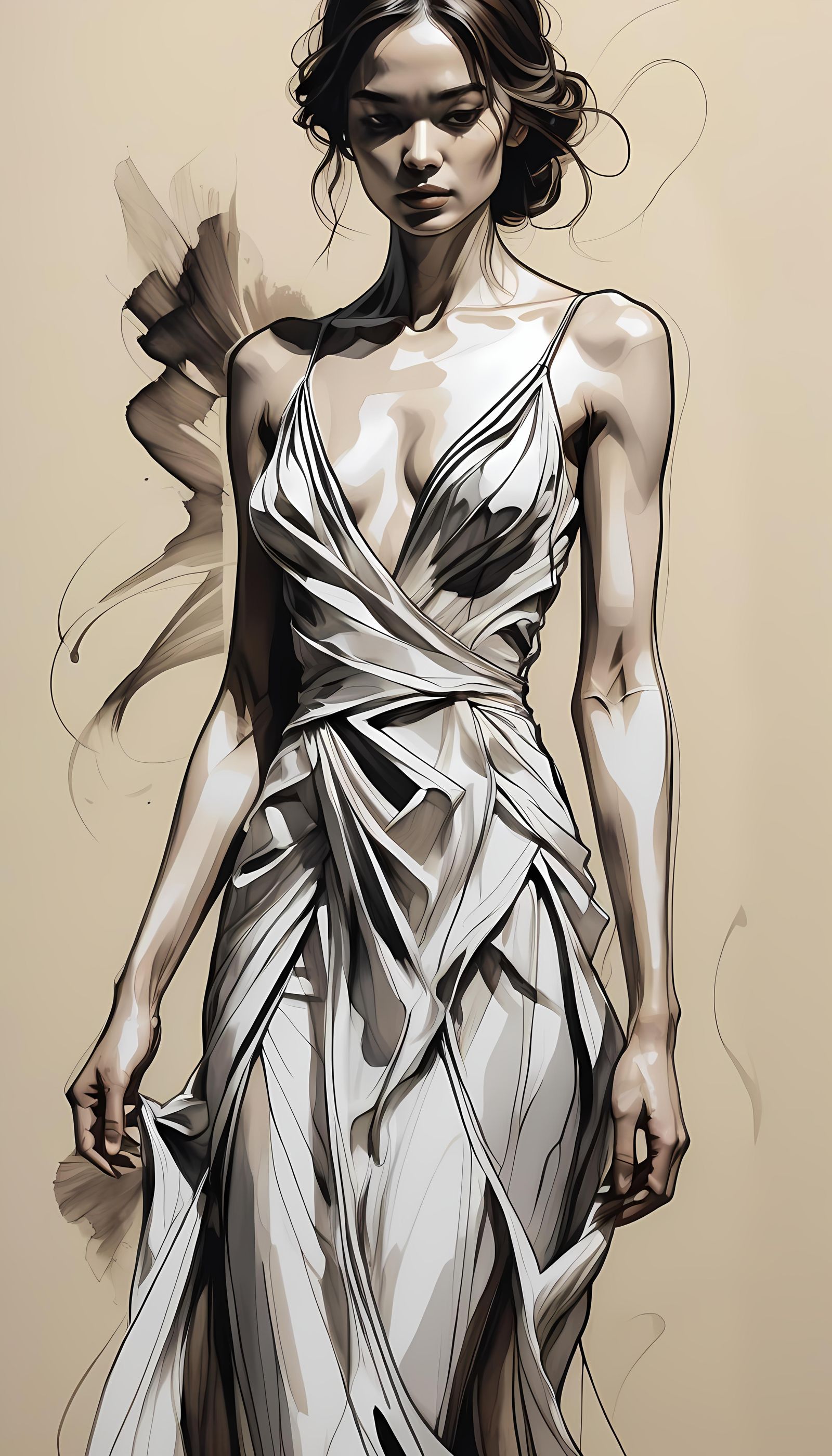 Ink Doodle Sketch of a Female Form