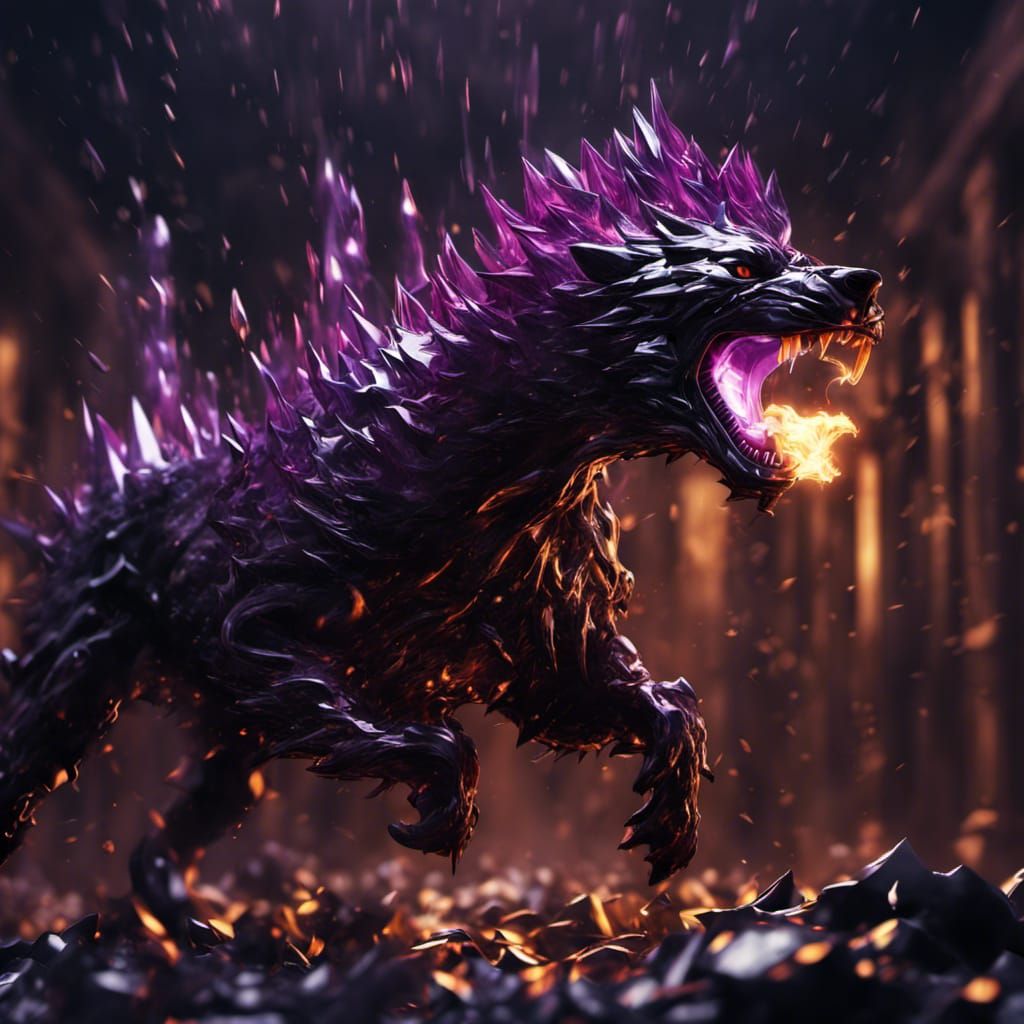 Hyperrealistic T-Rex Made of Spiked Glass