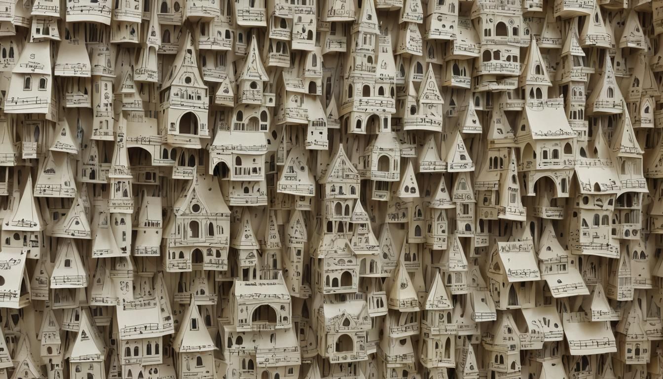 Paper Palace Made of Sheet Music