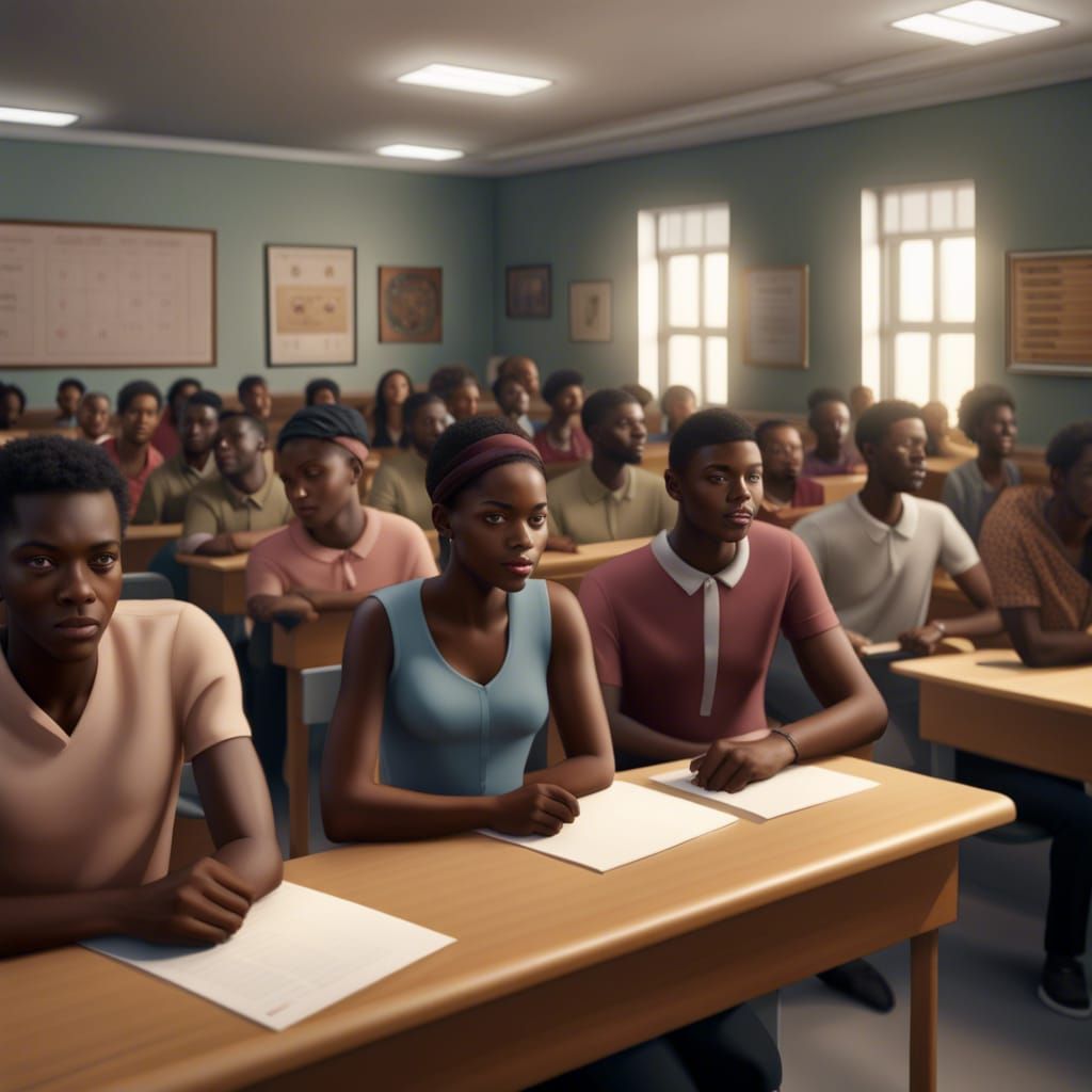 Realistic African College Classroom in 8K Resolution