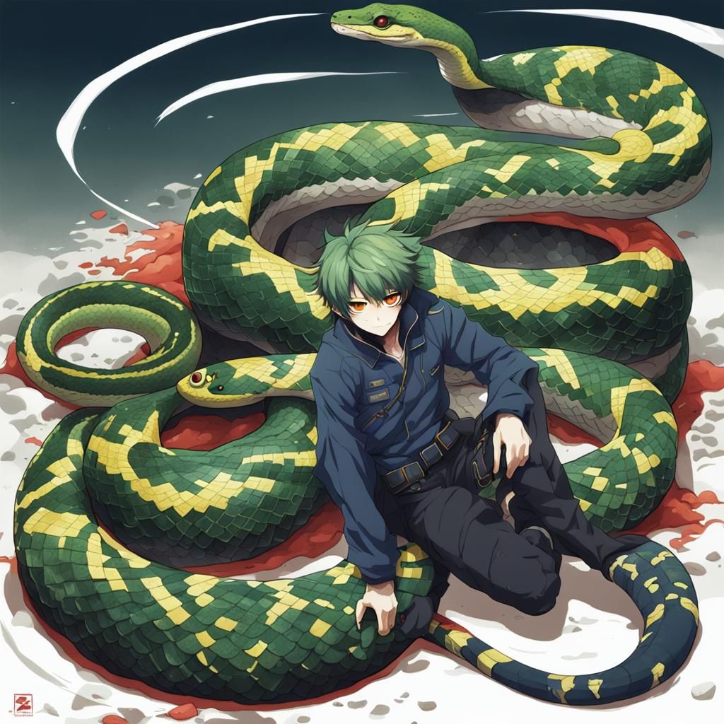 Anime Style Snake Illustration