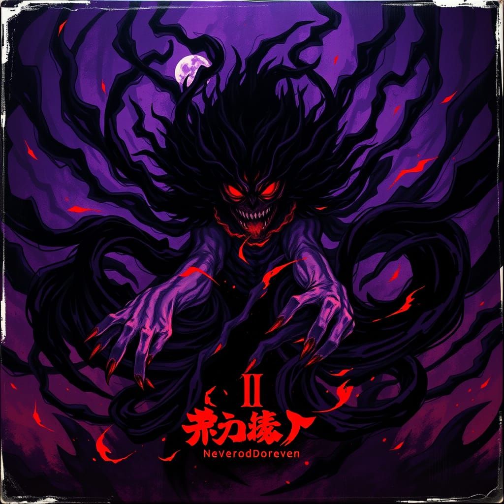 Monstrous Vinyl Record Cover Inspired by Demon Slayer