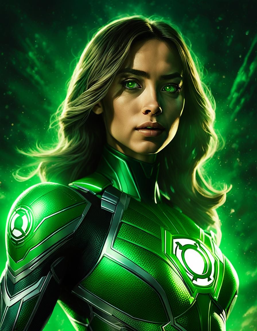 Green Lantern Jessica Cruz in Comic Book Style