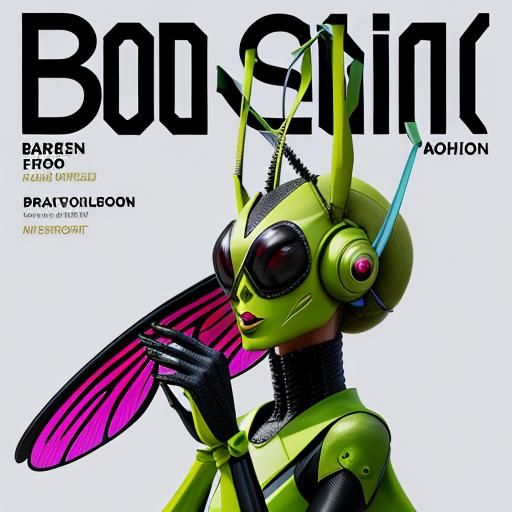 Praying Mantis Model on Bold Fashion Magazine Cover