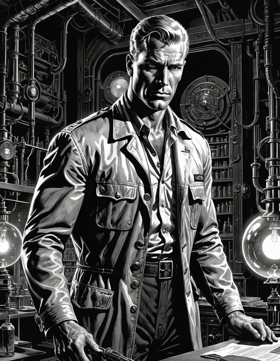Doc Savage at his lab