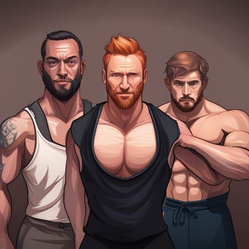 Attractive Ginger Bear at the Gym: Hyperdetailed Portrait