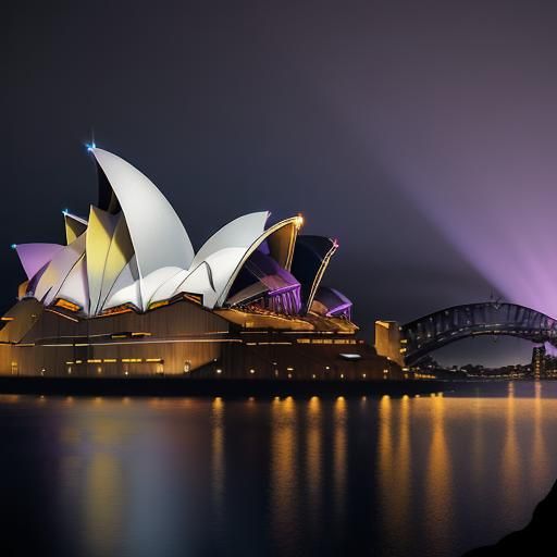 Sydney Opera House at Dusk: Fantasy Concept Art
