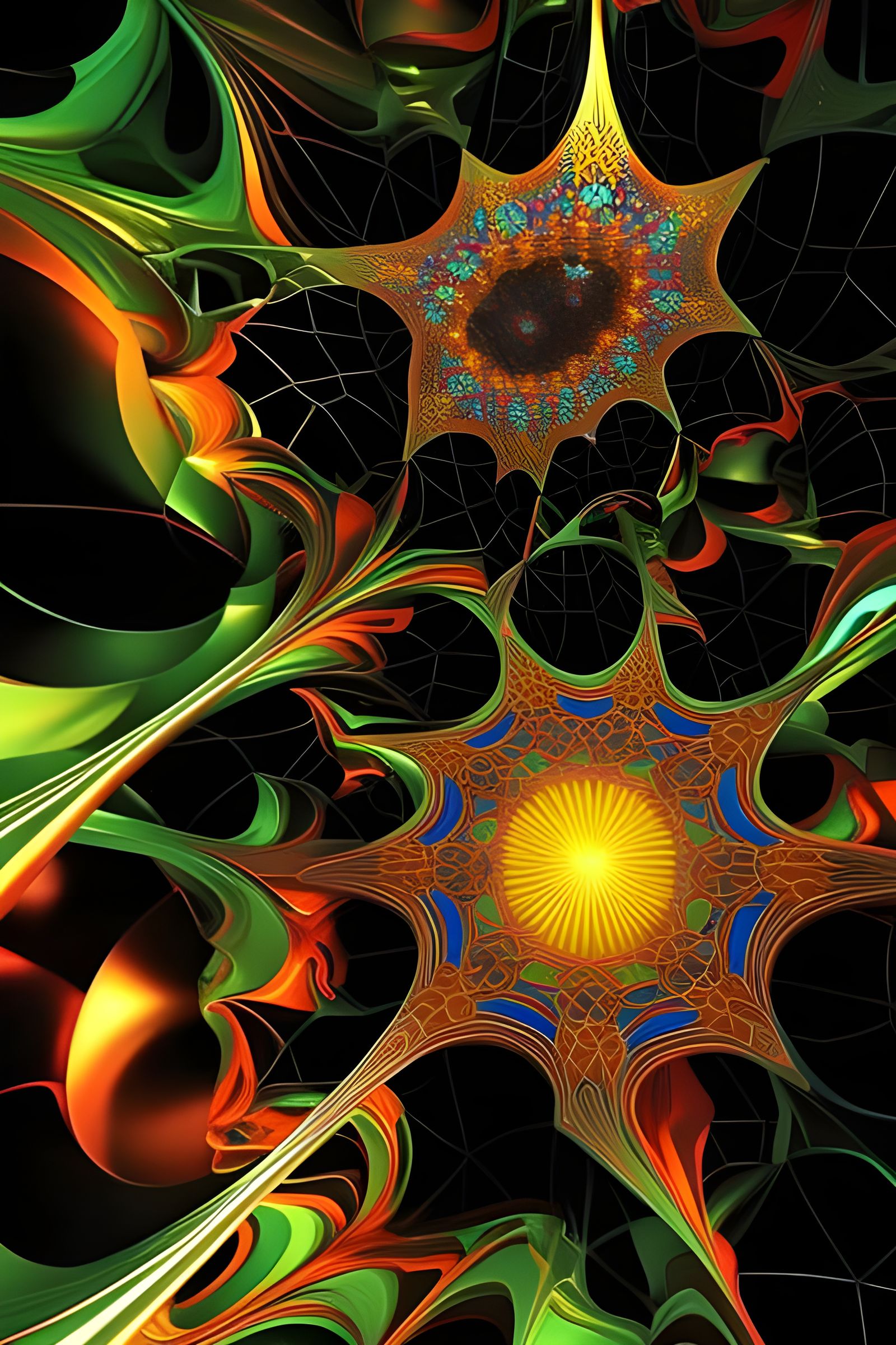 Geometric Abstract in Polychromatic Hyperreal Style