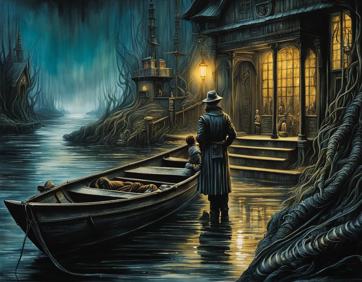 Fisherman and Wife in Giger Style