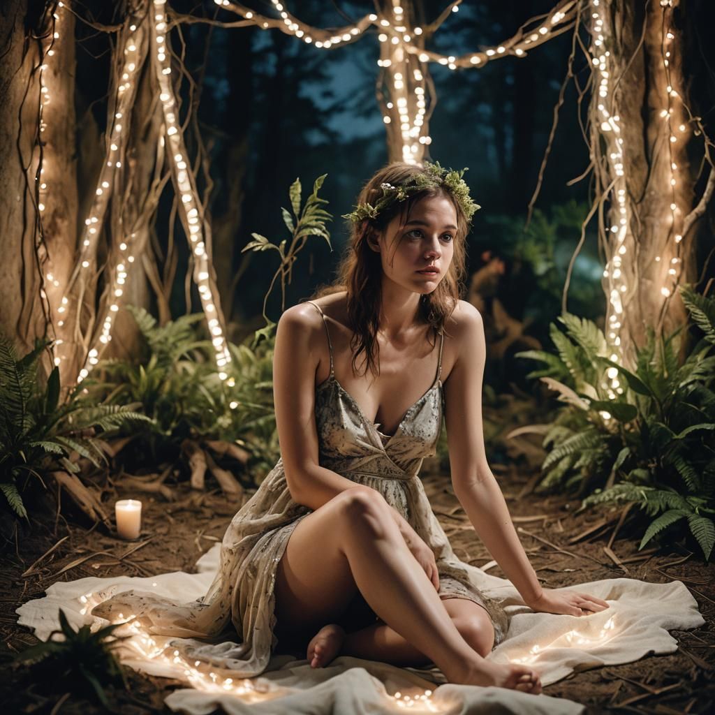 Ethereal Nude in Cinematic Setting