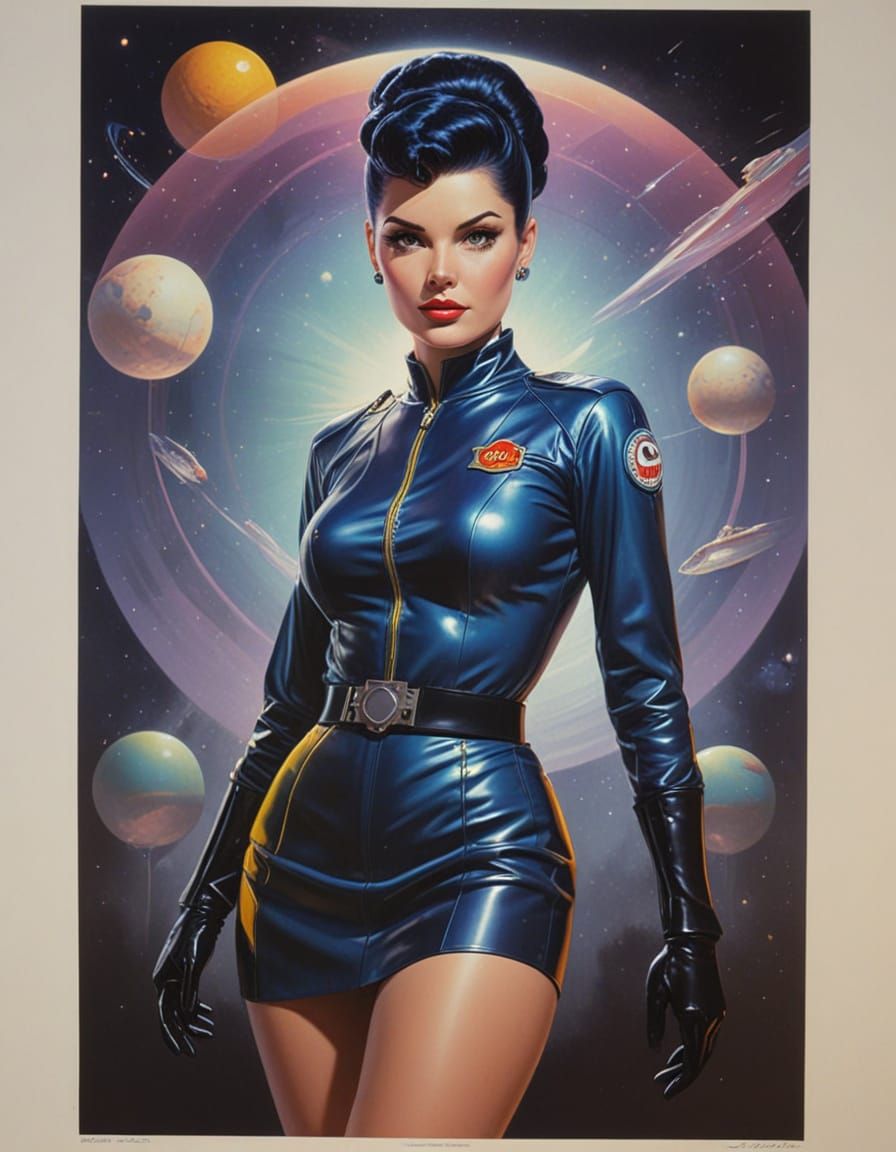 Retro Sci-Fi Pinup: Debra Paget in Space Uniform