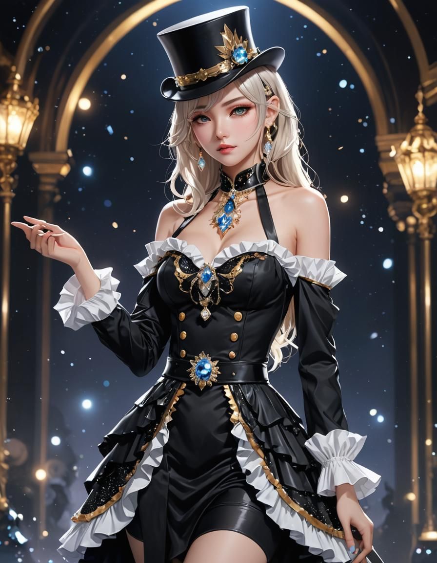 Ringmaster in Flowing Dress: 3D Anime Art