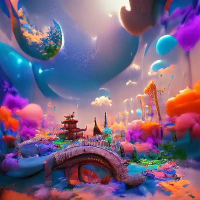 Fantastical Dream World Matte Painting in Deep Color