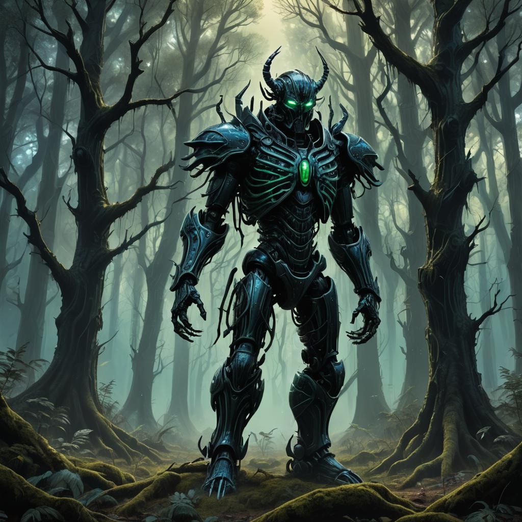 Beetleborg Robot Hero in Mystical Forest