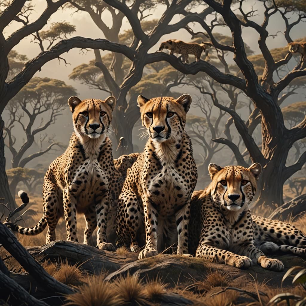 Epic Cheetahs in Digital Matte Painting