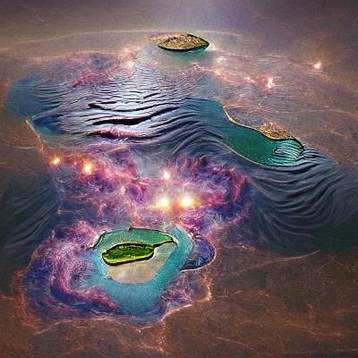The Lake of Cosmos: An AI Generated Image