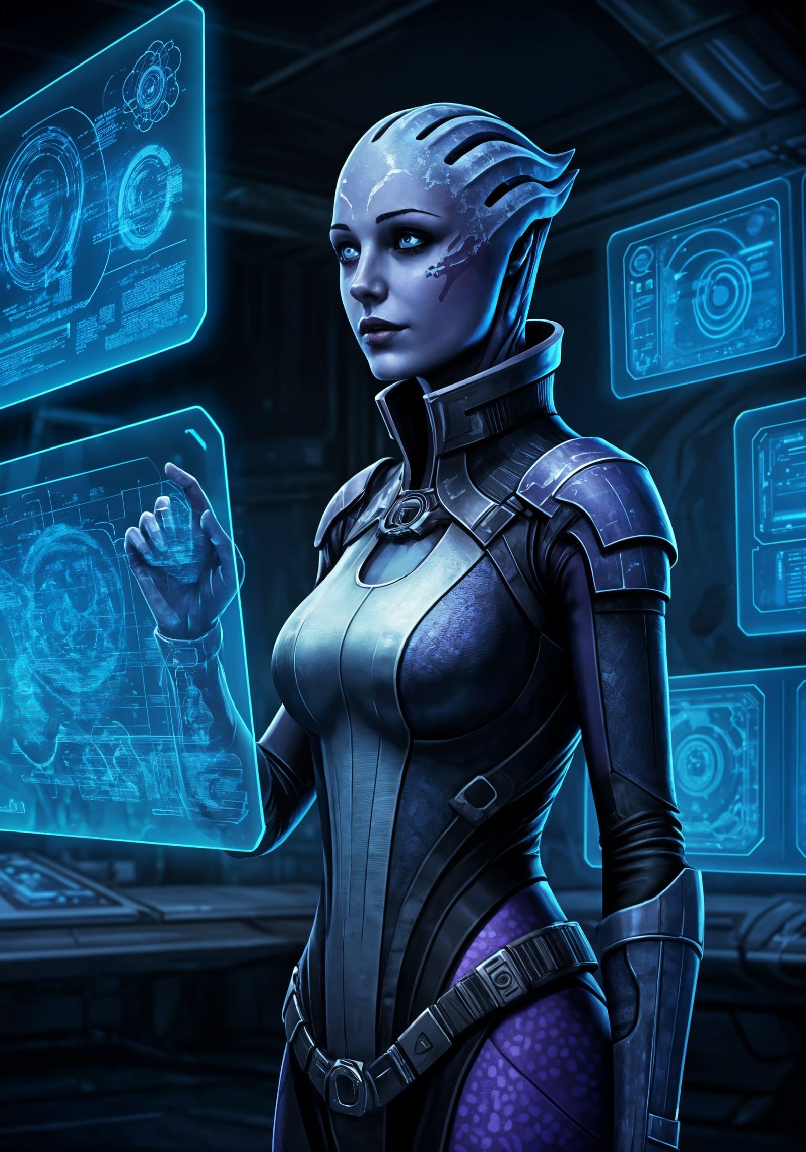 Asari Information Broker in Cyberpunk Laboratory