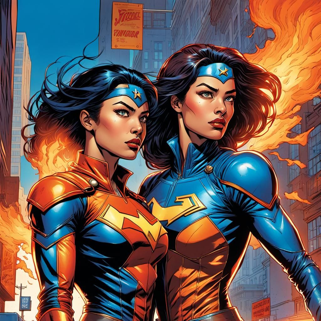 Latina Superhero Meets Gunslinger: Comic Book Art