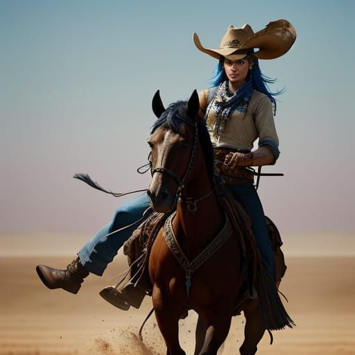 Cowboys and Cowgirls Ride Across Dusty Plains in Splash Art ...