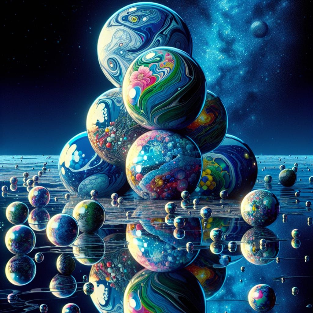 Marbles of Worlds: Japanese Art Style