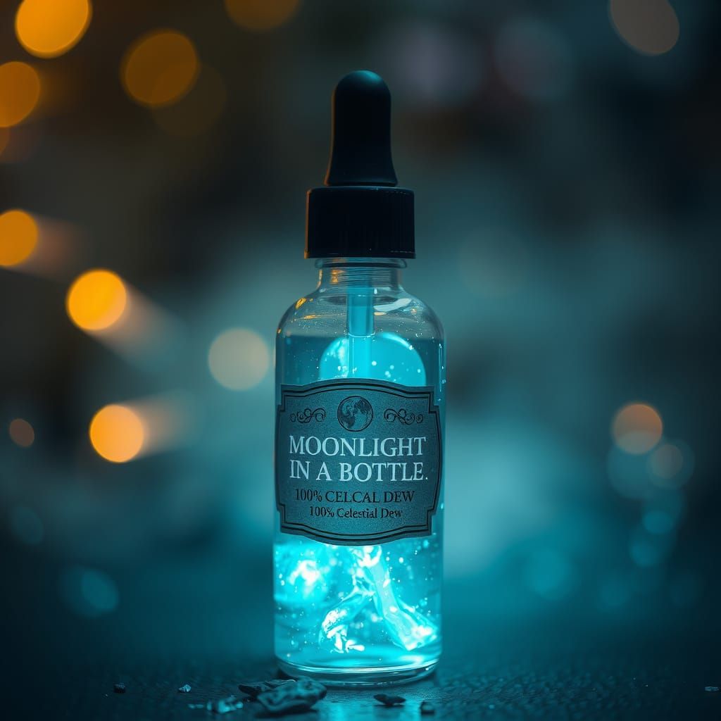 Mystical Hyperrealistic Serum Bottle Captured in Cinematic S...