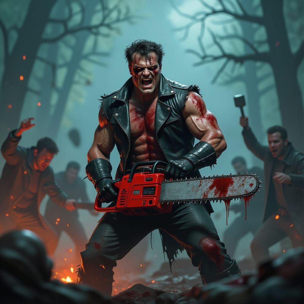 Bruce Campbell Battles Deadites with Chainsaw