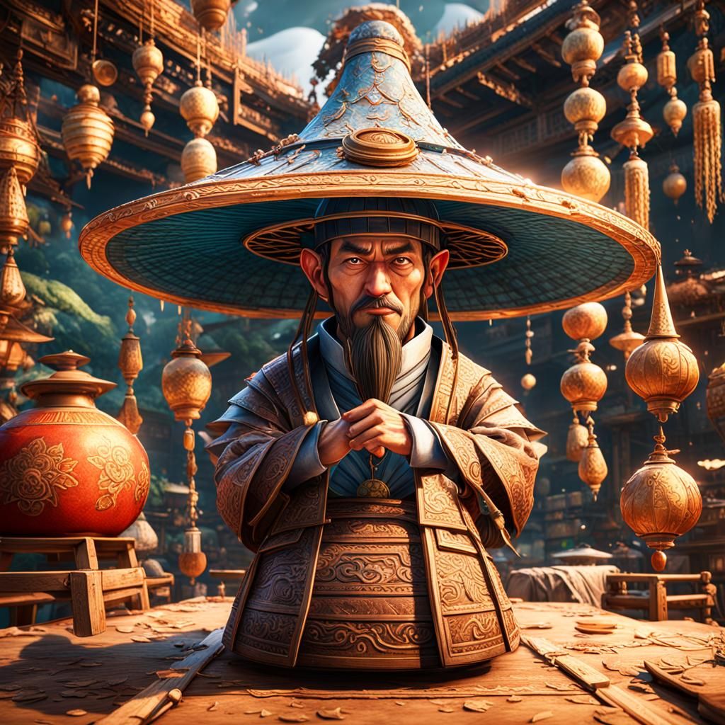 Detailed Farmer Hat Still Life, Fantasy Concept Art