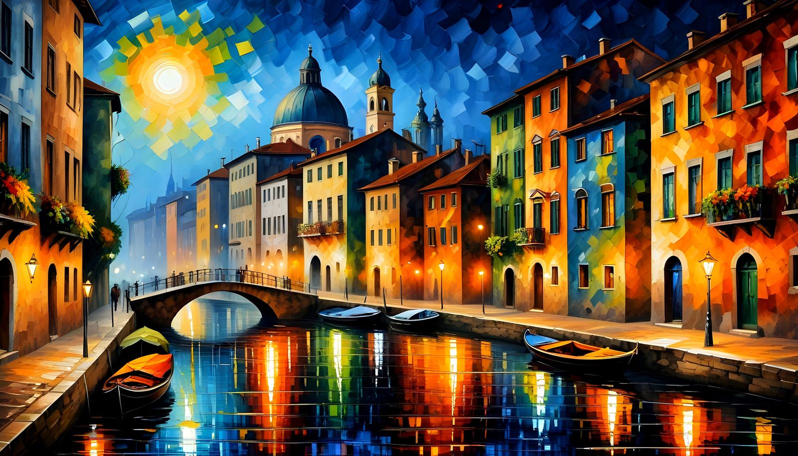 Vibrant Oil Painting of a Seed in a Futuristic Cityscape