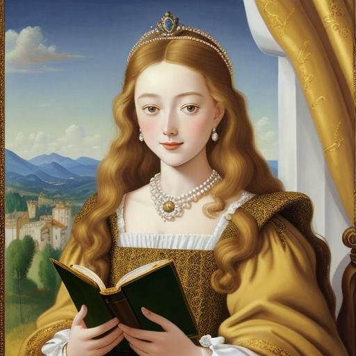 Queen Margot Portrait in Salvador Dali Surrealism Style