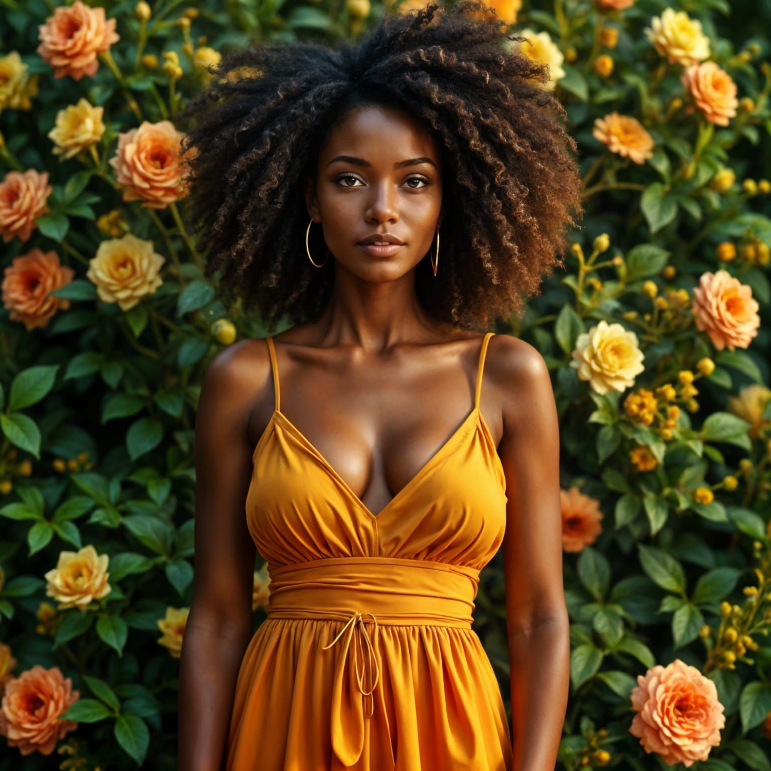 Sleek Ochre Goddess Exudes Beauty in Hyperrealistic Art