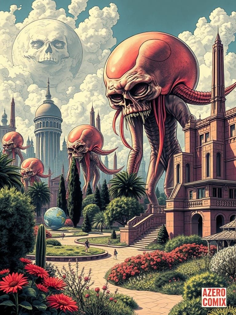 Weird Fantasy Comic Book Cover: Venusian Invasion