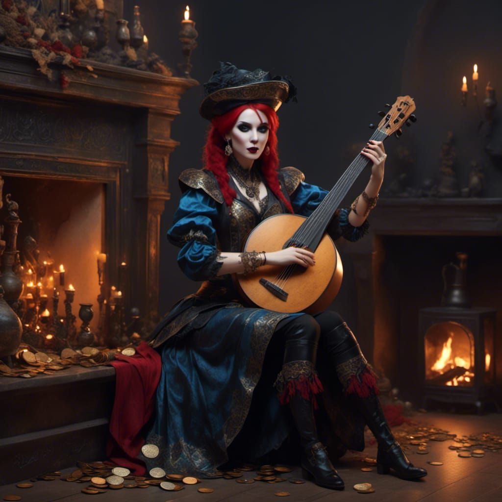Naria the vampire bard played to an entranced audience