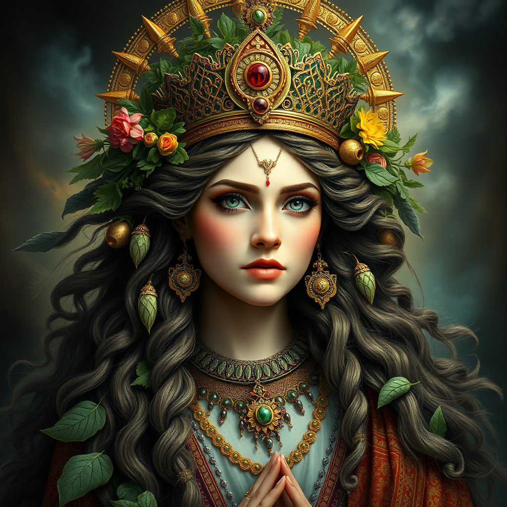 Iranian Health Goddess Haurvatat as Digital Painting
