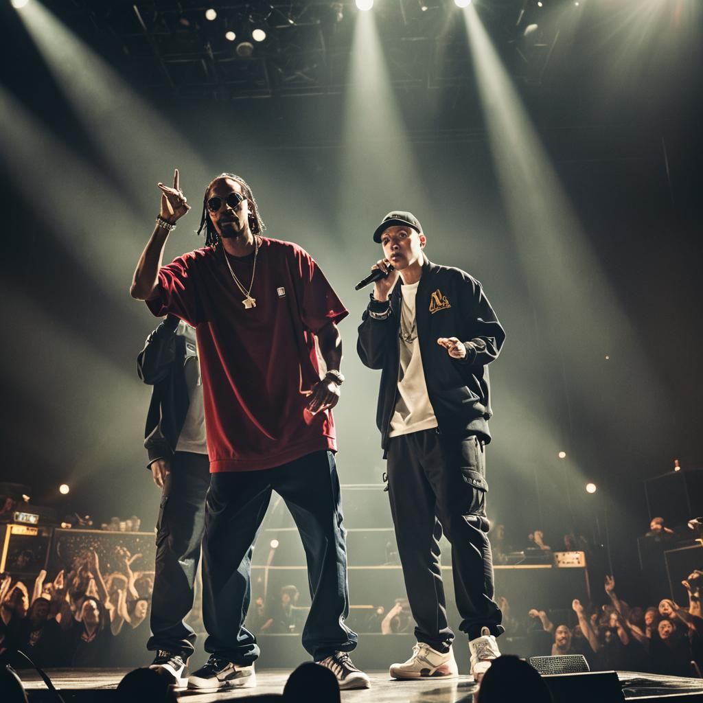 Snoop Dogg, Eminem, and Dr. Dre on Stage