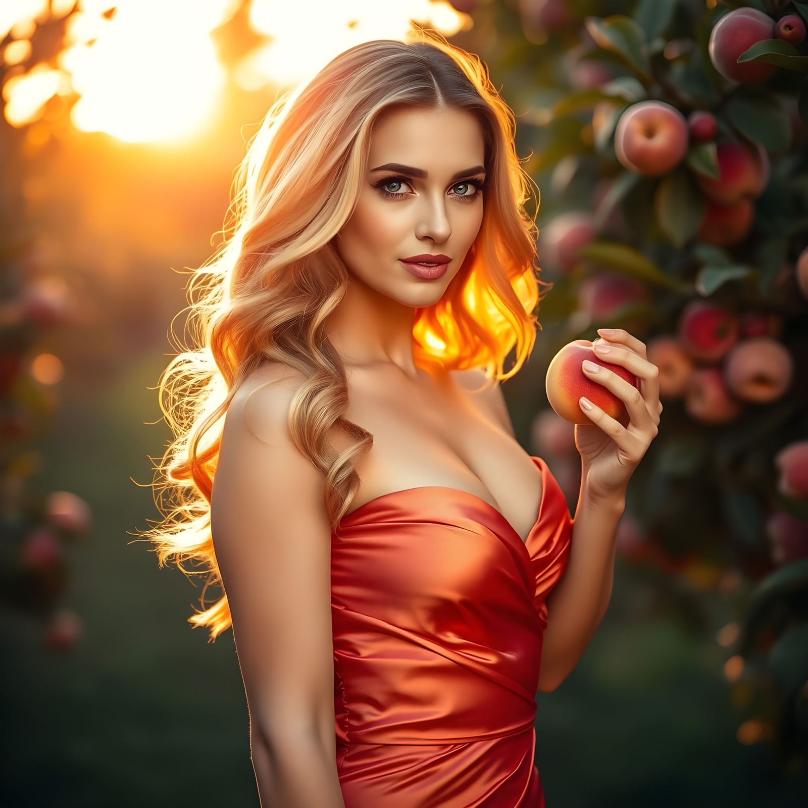 Ethereal Goddess of Summer Radiates Golden Beauty in Enchant...