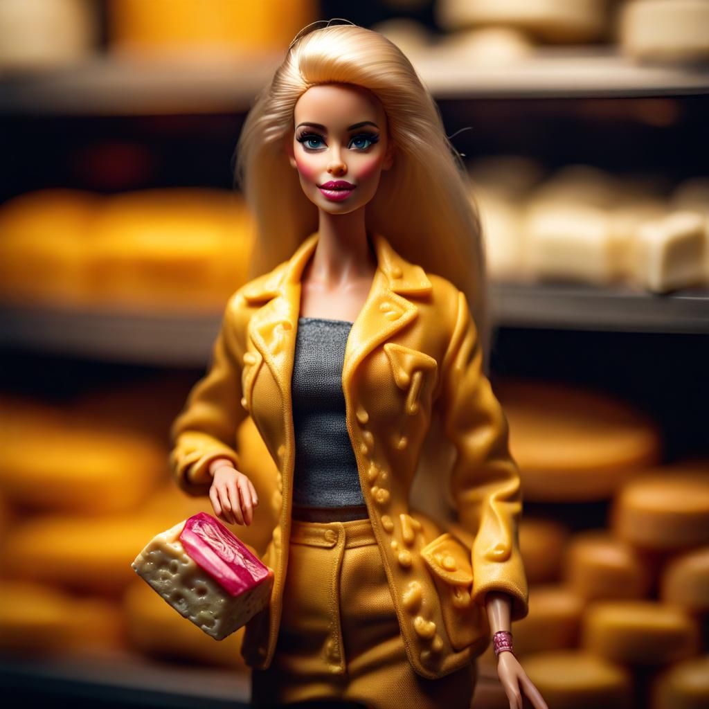 Hyperrealistic Cheese Barbie with Intricate Details