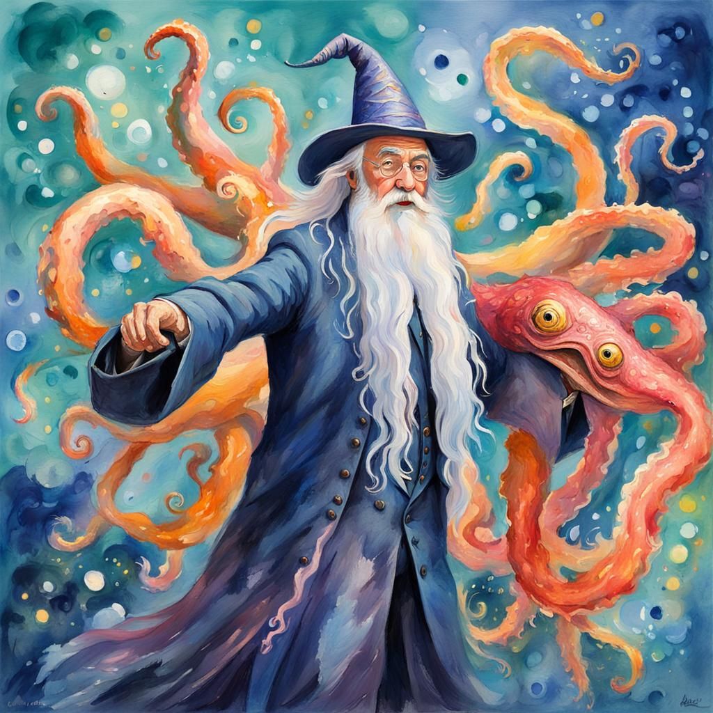 Dumbledore's Dance: An Impressionist Gouache Masterpiece