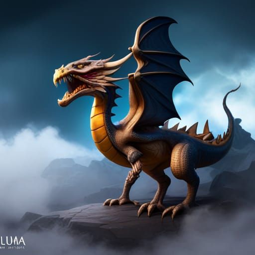 Fantastical Luma Dragon in Detailed Matte Painting