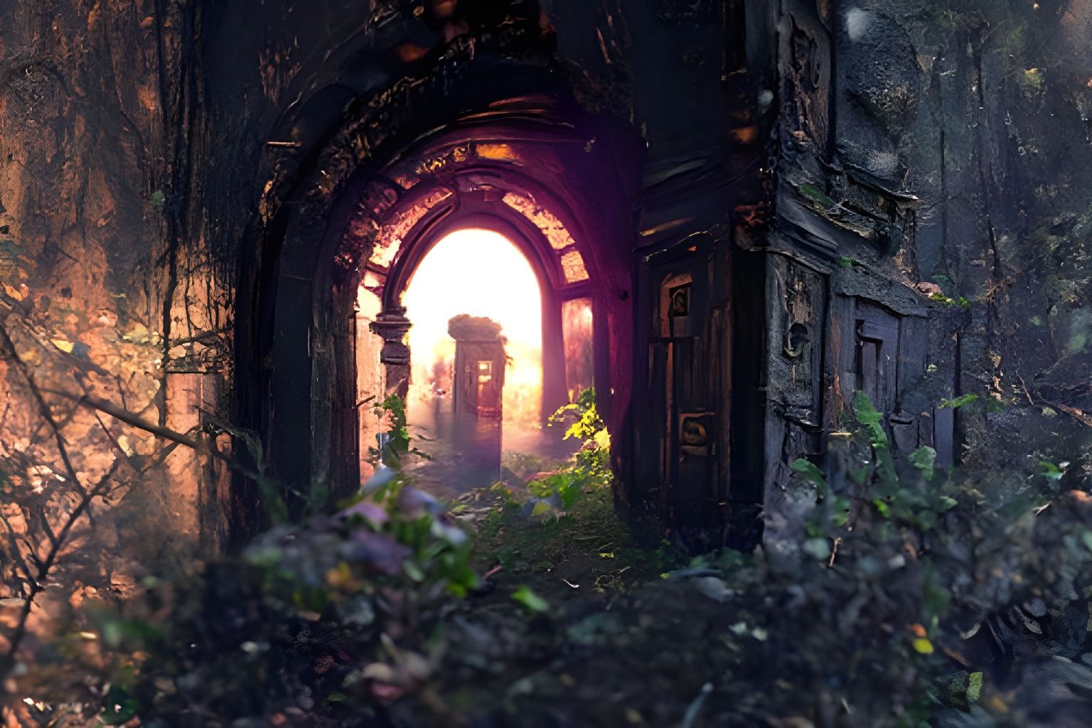 Death's Doorway: Dark Hallway in a Ruined Hell