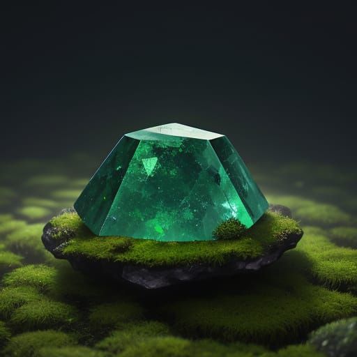 Emerald Gemstone With Magical Aura