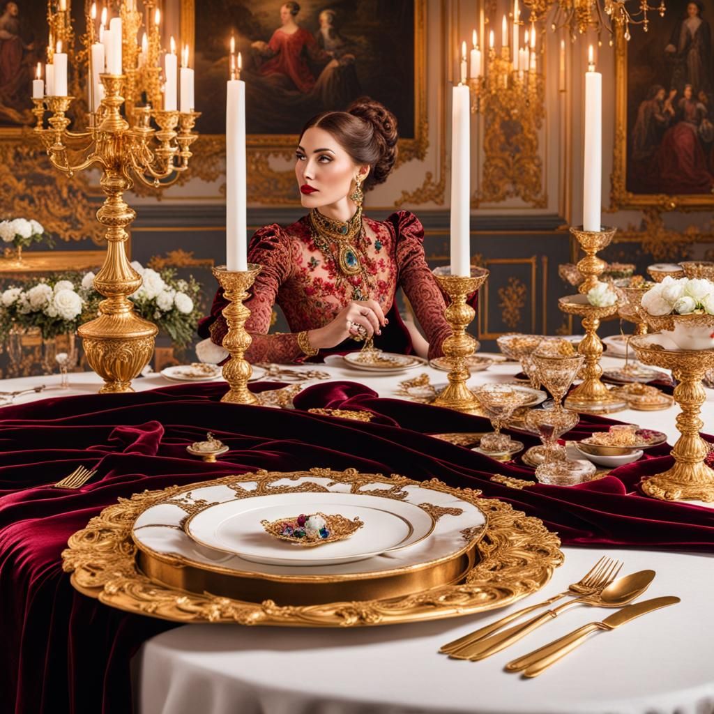 Baroque Woman in Royal Excess: AI Generated Art