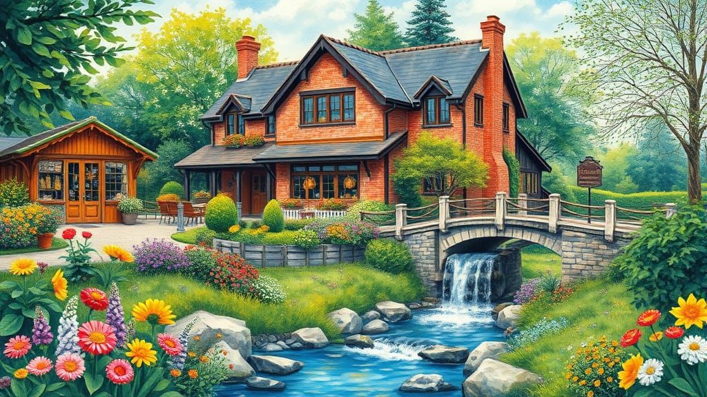 Charming Resort in Vincent Van Gogh Style