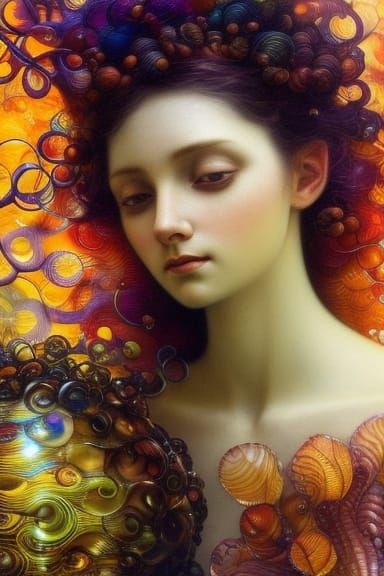 Intricate Portrait with Shiny Eyes, Hyperdetailed Art