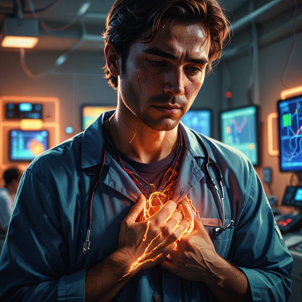 Intimate Moment of Heartbreak in Vibrant Colors