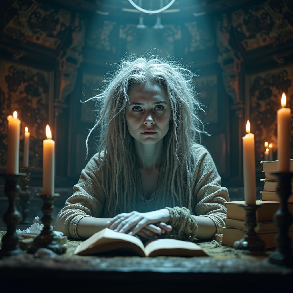 Mystical Psychic Woman with Wild Dreadlocks in an Enchanted ...