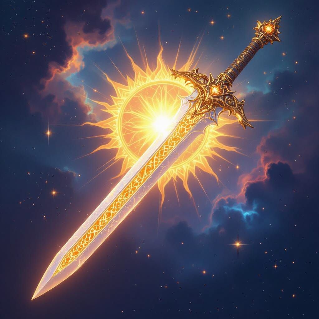 Divine Sun Longsword with Golden Filigree