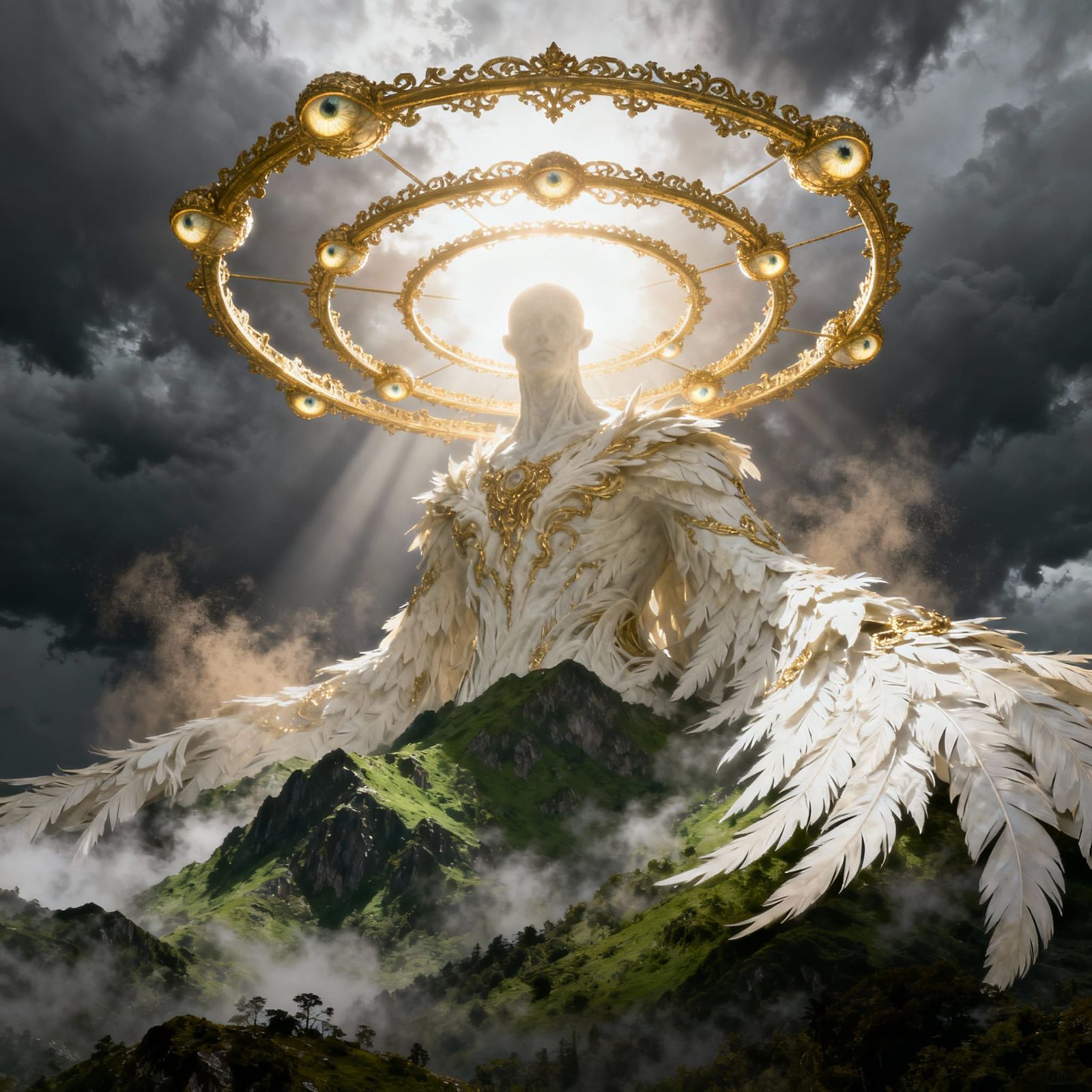 Surreal Eldritch Divine Construct in Epic Landscape