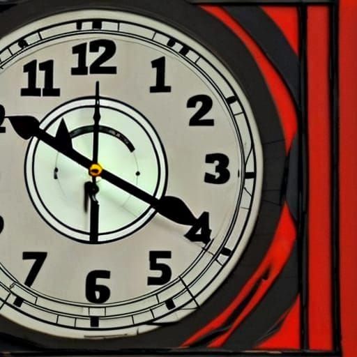 Futuristic Sculpture of Running Clockwork Man